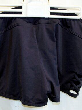 Kona Sol Black Swim Shorts Size L Strappy Side Cutout Bikini Bottoms